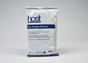 Packet of Host brand dry carpet cleaner powder.